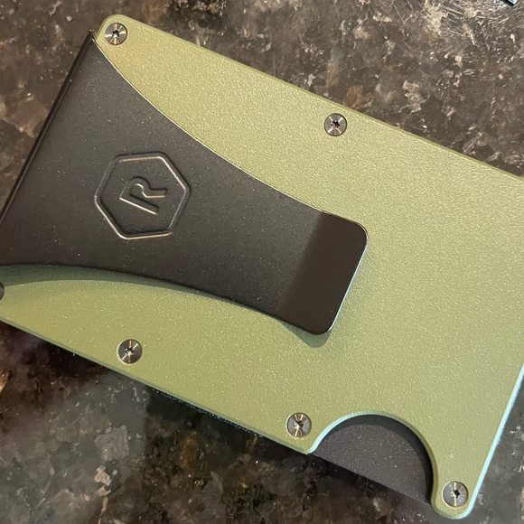 Ridge Slim RFID Blocking Wallet Money Clip Matte Olive NEW - Picture 5 of 6